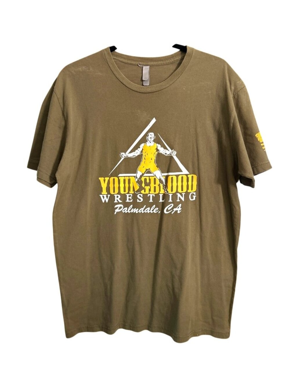 Youngblood Wrestling Palmdale CA Graphic T-Shirt Olive Green Size XL